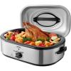 imageVEVOR Electric Roaster Oven 22 QT Turkey Roaster with SelfBasting Lid 1450W Roaster with Defrost ampamp Warm Function Adjustable Temp Removable Pan ampamp Rack Fits Turkeys Up to 26LBS WhiteSilver