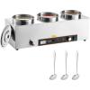 imageVEVOR Electric Soup Warmer Two 634QT Pots ampamp Three 13 Pans Stainless Steel Commercial Food Warmer with 86185F Adjustable Temp 1500W Bain Marie Soup Station for Restaurant Buffet36L Pots