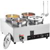 imageVEVOR Electric Soup Warmer Two 634QT Pots ampamp Three 13 Pans Stainless Steel Commercial Food Warmer with 86185F Adjustable Temp 1500W Bain Marie Soup Station for Restaurant Buffet47L Pots