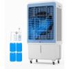 imageVEVOR Evaporative Air Cooler 3100 CFM with 9 Gallon Water Tank Swamp Cooler Portable Cooling Fan with Remote Control 12H Timer 4 Ice Boxes Quiet Operation 3 Wind Speeds for Outdoor Indoor Use4129 CFM