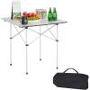 imageVEVOR Folding Camping Table Portable Roll Up Side Tables Lightweight Aluminum Table for Outdoor BBQ Tailgating Picnic Travel 28 inchSilver