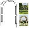 imageVEVOR Garden Arbor 945 H x 59 W x 158 D in Metal Archway Sturdy Outdoor Trellis Arch with Stakes Easy to Assemble Pergola Arbor for Plant Climbing Yard Lawn Wedding Party DecorationBlack