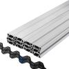 imageVEVOR Greenhouse Spring Wire and Lock Channel 50 Packs 656 ft PE Coated Aluminum Alloy Bundle Kit Plastic Poly Film or Shade Cloth Attachment wScrews Silver40 Pack