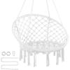 imageVEVOR Hanging Hammock Swing Chair 330 Lbs Capacity Macram Hanging Chair with Mounting Hardware Cotton Rope Swing Chair for Bedroom Balcony Patio Garden WhiteBasic style