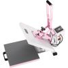 imageVEVOR Heat Press 15x15 High Pressure Heat Press Machine for T Shirts Slide Out Professional Heat Press for Sublimation Vinyl Heat Transfer Projects Heats Up Fast ampamp Evenly Green15x15Pink