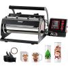 imageVEVOR Heat Press Machine 12 x 15 inch 5 in 1 Heat Transfer Machine with 30 oz Tumbler Press 360 Swing Away TShirt Pressing Digital Precise Control for TShirtsMugsHatsPlates GreenBlack30oz