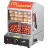 imageVEVOR Hot Dog Steamer 285QT 2Tier Hot Dog Hut Steamer 86185 Temperature Control Electric Bun Warmer with Tempered Glass Slide Doors Partition Plate Tong Stainless Steel for Hot Dogs ampamp Buns
