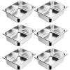 imageVEVOR Hotel Pans Full Size 25 Inch Deep Steam Table Pans 6 Pack08mm Thick Stainless Steel Hotel Pan Anti Jam Steam Table Pan for Home Party Restaurant Hotel Buffet4 deep