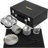 imageVEVOR Ice Ball Press Kit Anodized 7075 Aluminum wSilicone Moulds Large Mat Stainless Steel Tong ampamp Two Glasses Double Size Crystal Clear Rounds Whiskeys Cocktails on Parties ampamp Holidays Silver