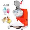 imageVEVOR Ice Crusher Machine 440lbs Per Hour Electric 4 Blades Snow Cone Maker All Stainless Steel Shaved Ice Machine with Bowl and Cover 350W 1400RPM IceShaver for Home and Commercial Use SilverOrange