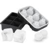 imageVEVOR Ice Cube Trays Set of 2 2in1 Combo with Silicone Sphere Ice Ball Maker ampamp Large Square Ice Cube Maker with Lid Reusable Easy Release Ice Tray Set for Whiskey Cocktails Bourbon