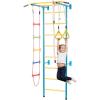 imageVEVOR Indoor Jungle Gym for Toddlers 7in1 Climbing Playset with Carbon Steel Swedish Ladder Wall Ladder PullUp Bar Rope Ladder and Gymnastic Rings Supports 220 lbs Multicolor5in1