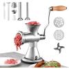 imageVEVOR Manual Stainless Steel Meat Grinder 18quot Clamp 2 Grinding Plates Sausage Stuffer Ideal for Home Kitchen Restaurant Butchers Shop5Suction Cup