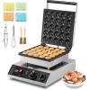 imageVEVOR Mini Dutch Pancake Maker 25PCS 43mm Diameter Dorayaki Baker Machine 1700W Commercial Electric Poffertjes Grill Nonstick Stainless Steel Temp ampamp Time Control for Home Kitchen Restaurant25pcs220V