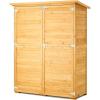imageVEVOR Outdoor Storage Shed Large Wooden Outside Storage Cabinet with Waterproof Roof and Metal Frame Double Lockable Doors Garden Tool Shed Storage House Cabinet with Shelves 551quotx236quotx675quot551x236x675