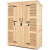 imageVEVOR Outdoor Storage Shed Large Wooden Outside Storage Cabinet with Waterproof Roof and Metal Frame Double Lockable Doors Garden Tool Shed Storage House Cabinet with Shelves 551quotx236quotx675quot58x27x78