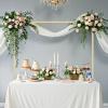 imageVEVOR Over The Table Rod Stand with Clamps 13quot42quot Tall ampamp 28quot98quot Length Adjustable Metal Table Arch Stand Tabletop Balloon Arch Frame for Wedding Birthday Party Christmas Decorations GoldGold