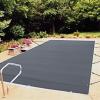 imageVEVOR Pool Safety Cover Fits 16x32ft Rectangular Inground Winter Swimming Pools with 4x8ft Center End Step Triple Stitched High Strength Mesh PP Great Rain Permeability Installation HardwareCharcoal