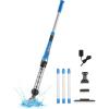 imageVEVOR Pool Vacuum 26 GPM Handheld Cordless Hot Tub Vacuum with Extension Pole for Deep Cleaning ampamp Strong Suction Rechargeable Pool Cleaner Running up to 1Hour for Above GroundInground Pool Spas18W