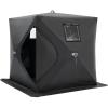 imageVEVOR PopUp Ice Fishing Tent  Portable HubStyle Shelter with Insulated ampamp NonInsulated Options Multiple Sizes for 1 to 8 Persons Waterproof Oxford Fabric Includes Anchors Ropes ampamp Carry BagBlack 12 Person Noninsulated Ice Fishing Tent
