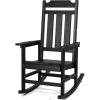 imageVEVOR Porch Rocker HIPS Outdoor Rocking Chair High Back Patio Rocking Chair with Smooth Armrests Supports up to 400 lbs for Garden Balcony Porch Black1PC Rocking Chair