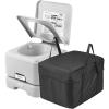 imageVEVOR Portable Toilet for Camping RV Toilet with Carry Bag 53 Gal Waste Tank ampamp 32 Gal Flush Tank PushButton Pressurized Flush Commode Leakproof and Odourless Travel Toilet for Camping Car32 gal