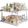imageVEVOR Pull Out Cabinet Organizer 12quotW x 21quotD Heavy Duty Slide Out Pantry Shelves ChromePlated Steel Roll Out Drawers Sliding Drawer Storage for Home Inside Kitchen Cabinet Bathroom Under Sink20W x 21D