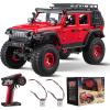 imageVEVOR RC Crawler 124 Scale RC Car Rock Crawler All Terrain 4WD OffRoad Truck with led Light 2 Rechargeable Batteries 2Speed Adjustable Hobby Racing Car Gift for Adults124 Scale