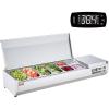 imageVEVOR Refrigerated Condiment Prep Station 135 W Countertop Refrigerated Condiment Station with 2 13 Pans ampamp 4 16 Pans 304 Stainless Body and PC Lid Sandwich Prep Table with Stainless Guard ETLStainless 60in