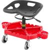 imageVEVOR Rolling Garage Stool 300LBS Capacity Adjustable Height from 18 in to 23 in 360degree Swivel Wheels 4quot Large Tool Tray with Two Bottle Holder for Workshop Auto Repair Shop RedRed