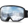 imageVEVOR Ski Goggles Cylindrical Lens with Revo Coating OTG Anti fog Snow Goggles TPU Frame ampamp Ventilation StructureOrange