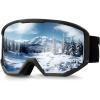 imageVEVOR Ski Goggles Cylindrical Lens with Revo Coating OTG Anti fog Snow Goggles TPU Frame ampamp Ventilation StructureSilver