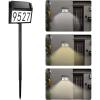 imageVEVOR Solar Address Sign 3 Colors House Numbers for Outsides Waterproof Illuminated LED Address Plaques with Stakes WallMounted or FloorPlugged Home Number Sign for Outdoor Yard Garden Street