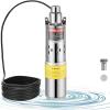 imageVEVOR Solar Water Pump 48V DC 369W Submersible Deep Well Pump Max Flow 84 GPM Max Head 273 ft Max Submersion 656 ft Solar Powered Water Pump for Well Farm Ranch Irrigation Livestock Drinking48V 369W 3