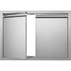 imageVEVOR Stainless Steel BBQ Access Door 24W x 17H Inch Single Vertical Wall Door with Handle and Vents for Outdoor Kitchen Grilling StationRecessed Handles