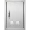 imageVEVOR Stainless Steel BBQ Access Door 24W x 17H Inch Single Vertical Wall Door with Handle and Vents for Outdoor Kitchen Grilling StationVents
