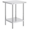 imageVEVOR Stainless Steel Prep Table 30 x 72 x 34 Inch 920 lbs Load Capacity Heavy Duty Metal Worktable with 3 Adjustable Height Levels Commercial Workstation for Kitchen Garage Restaurant Backyard24 x 24 x 34 Inch