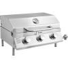 imageVEVOR Tabletop Gas Grill 3Burner Stainless Steel Portable Propane Grill with Builtin Thermometer Travel Locks Weatherproof Lid 22500 BTU Total for Outdoor Cooking Patio Party Camping RV3Burner