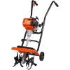 imageVEVOR Tiller Cultivator 31CC 4Stroke Garden Cultivator Tiller with 4 Steel Adjustable Front Tines for Lawn Garden and Field Soil Cultivation Orange31CC 4Stroke