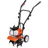imageVEVOR Tiller Cultivator 31CC 4Stroke Garden Cultivator Tiller with 4 Steel Adjustable Front Tines for Lawn Garden and Field Soil Cultivation Orange43CC 2Stroke
