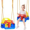 imageVEVOR Toddler Swing Seat High Back Full Bucket Baby Swing Seat with Coated Chains and Carabiners Support 150 lbs Baby Outdoor Swing Fully Assembled Swing for Toddlers Age 3 Indoor and OutdoorMulticolor