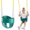 imageVEVOR Toddler Swing Seat High Back Full Bucket Baby Swing Seat with Coated Chains and Carabiners Support 150 lbs Baby Outdoor Swing Fully Assembled Swing for Toddlers Age 3 Indoor and OutdoorGreen