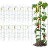 imageVEVOR Tomato Cages 118quot x 118quot x 461quot 10 Packs Square Plant Support Cages Silver PVCCoated Steel Tomato Towers for Climbing Vegetables Plants Flowers FruitsGreen