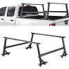imageVEVOR Truck Rack 800 lbs Capacity 71quotx32quot Aluminum Ladder Rack for Truck with 8 NonDrilling CClamps Heavy Duty Truck Bed Rack TwoBar Set for Kayak Surfboard Lumber LadderWith Side Panels