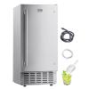 imageVEVOR Under Counter Ice Maker Machine Crescent Ice 15 LbsDay Stainless Steel Built in Ice Maker with Reversible Door 11Lbs Storage Ice Maker Machine for Commercial Home Kitchen No Drain RequiredNugget Ice
