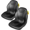 imageVEVOR Universal Lawn Tractor Seat Replacement Compact High Back Mower Seat Black Vinyl Forklift Seat Central Drain Hole Skid Steer Seat with Mounting Bolt Patterns of 8quot x 115quot ampamp 1125quot x 115quot2Pcs Black
