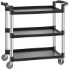 imageVEVOR Utility Cart 300 lbs Load Capacity 3Tier Utility Plastic Cart with 360 Swivel Wheels 2 with Brakes 244 x 161inch Food Service Cart for Warehouse Office Home Restaurant Kitchen3 Tier500LBS