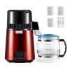 imageVEVOR Water Distiller 4L 11 Gallon Pure Water Purifier Filter for Home Table Countertop 1750W Distilled Maker with Glass Pot Stainless Steel Interior Drinking Machine to Make Clean Waters GreyWine Red