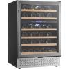 imageVEVOR Wine Cooler 28 Bottle Dual Zone Wine Fridge Mini Wine Cooler Refrigerator with Glass Door Adjustable Shelves Digital Temperature Control Builtin ampamp Freestanding Fridge for Home Office Bar46 Bottle