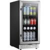 imageVEVOR Wine Cooler 28 Bottle Dual Zone Wine Fridge Mini Wine Cooler Refrigerator with Glass Door Adjustable Shelves Digital Temperature Control Builtin ampamp Freestanding Fridge for Home Office Bar88 Cans